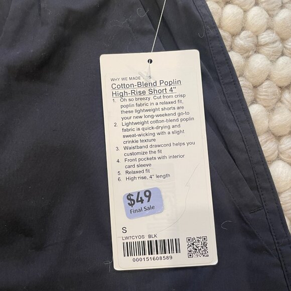 Lululemon Cotton-Blend Poplin High-Rise Short 4" - Picture 5 of 5